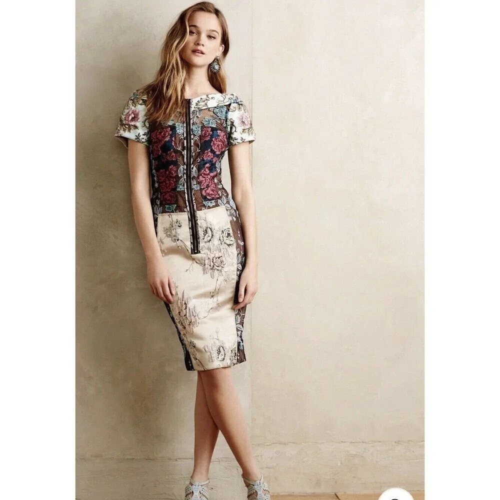Byron Lars Beguile Brocade Sheath Dress Women's Size 0 Petite